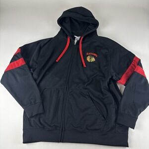 Chicago‎ Blackhawks Hoodie Men's XL Runs Small Black Sweatshirt NHL Embroidered